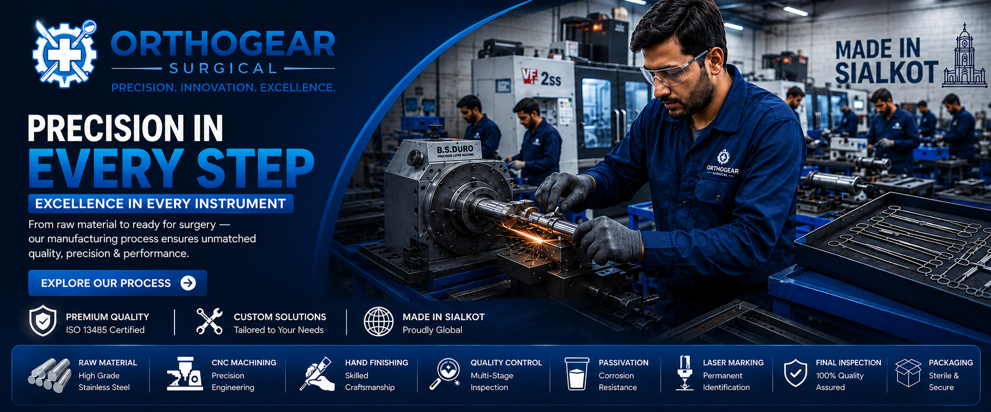 OEM Surgical Instruments Manufacturer in Pakistan – Custom Manufacturing Process by Orthogear Surgical