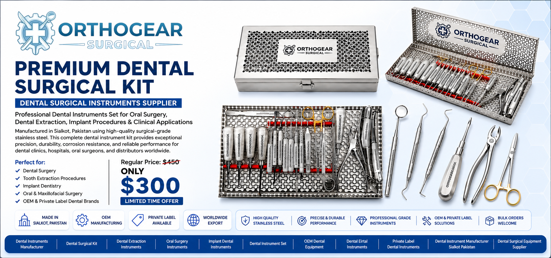 Dental Surgical Instruments Supplier and OEM Manufacturer in Sialkot Pakistan