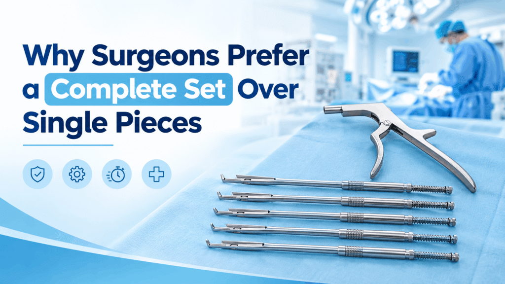 Complete Pituitary Rongeur Set with multiple angled rongeur pieces