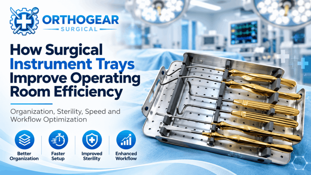 Surgical instrument trays organized for operating room efficiency