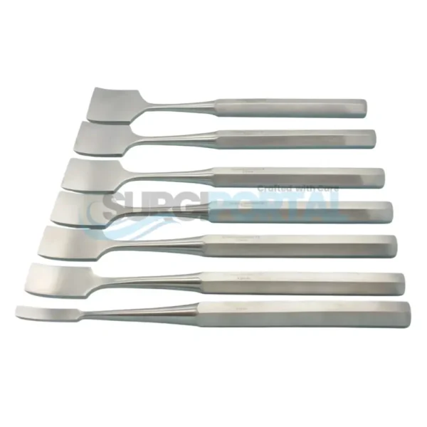 OR Grade Set of 7 Hibbs Osteotomes Chisel Curved 7.5" Orthopedic Instruments