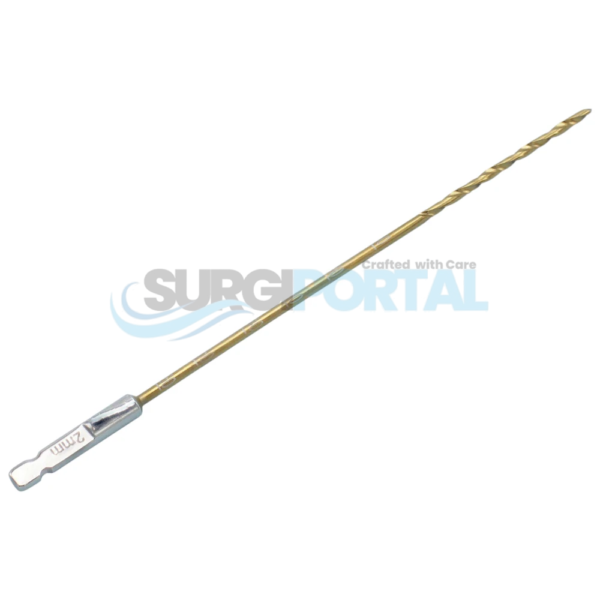 Orthopedic Bone Drill Bit 2mm Titanium Coated Quick Connect Quick Coupling