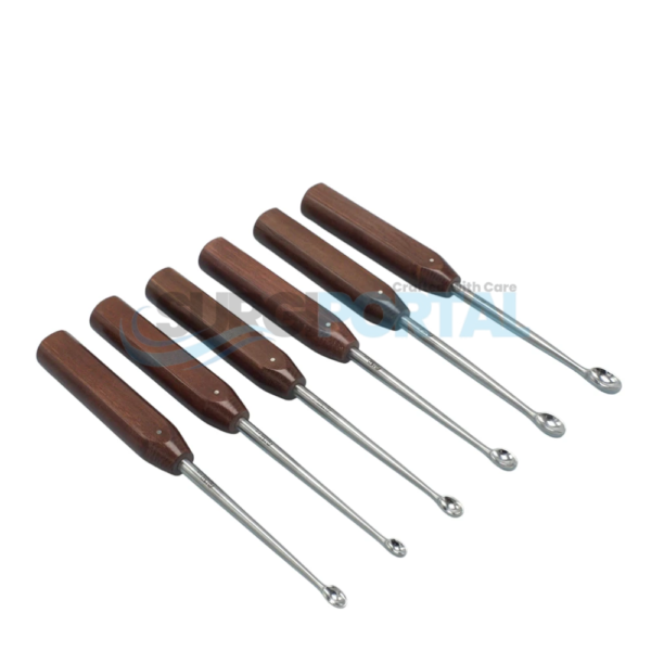OR Grade Halle Spinal Bone Curettes Set Oval Cup, Orthopedic Surgical Instrument