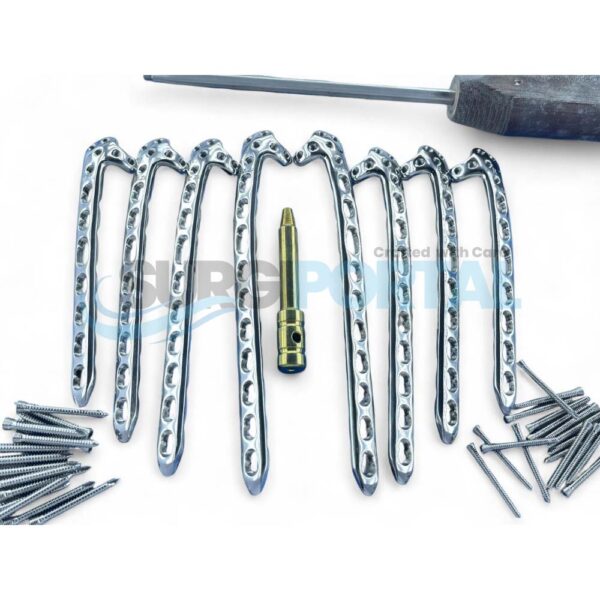 Distal Humerus Locking Plate with Support 7 to 10 Holes with Screws