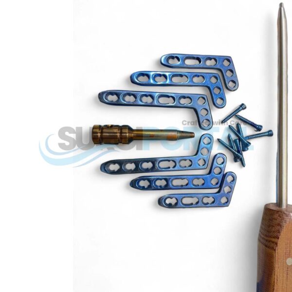 Dorsal Distal Radius Variable Angle Oblique L Plate with Screws