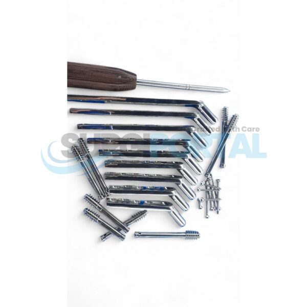 Non Locked DHS 135° Plate with DHS 12.5mm & 4.5mm Cortex Screws Set Stainless Steel