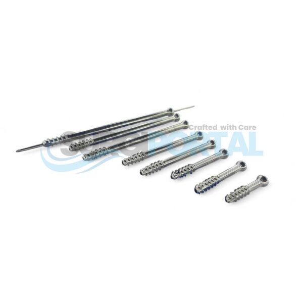 6.5mm Cannulated Cancellous Screws 16mm Thread Set Stainless Steel