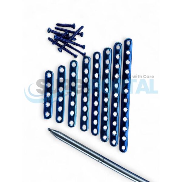 3.5mm One Third Tubular Plate 5 12 Holes & Cortical Screws Titanium G5