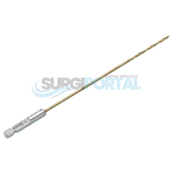 Orthopedic Bone Drill Bit 1.5mm Titanium Coated, Quick Connect Quick Coupling