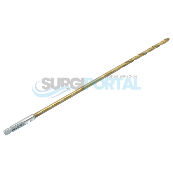 Orthopedic Bone Drill Bit 1mm Titanium Coated, Quick Connect Quick Coupling
