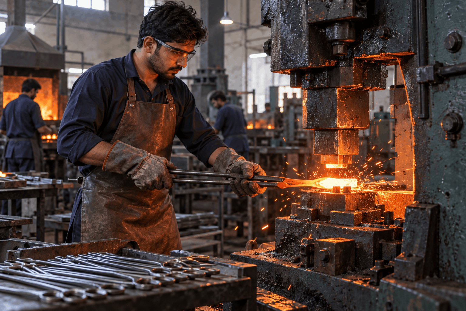 Surgical instrument forging with hot steel in a precision die
