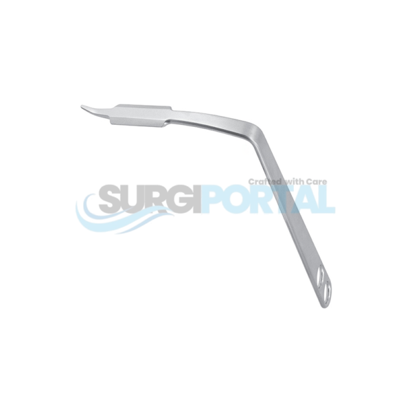 Modified Angled Hohmann Retractor with Long Handle and Short Tip