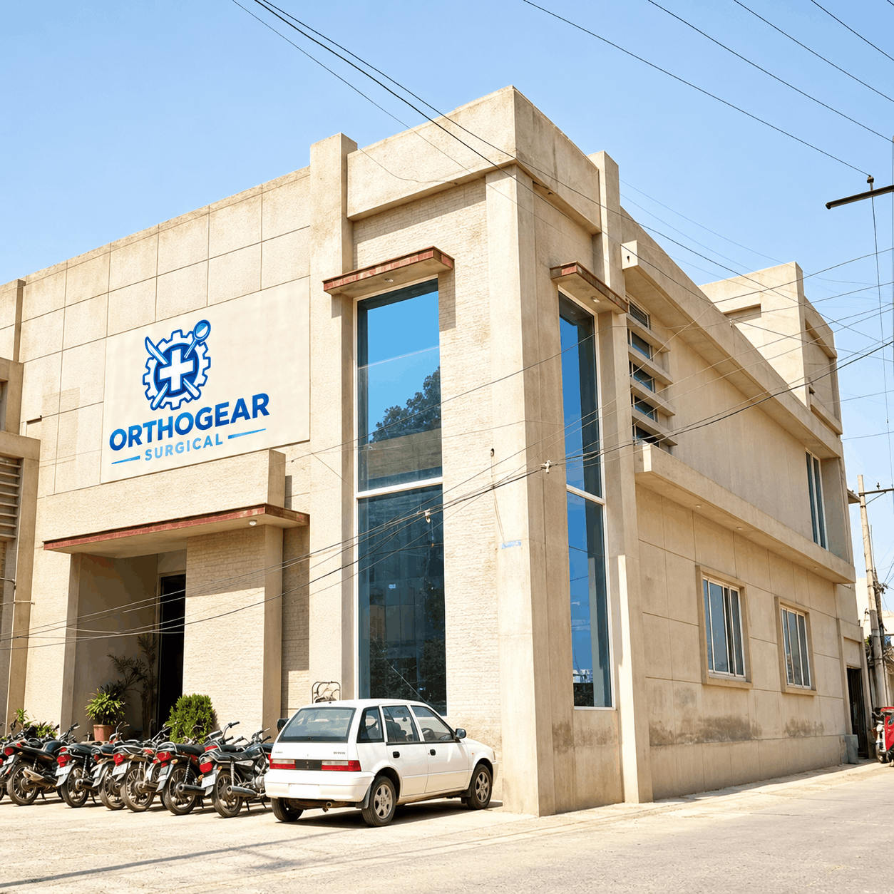Ortho Gear Surgical building exterior, private label surgical instruments production