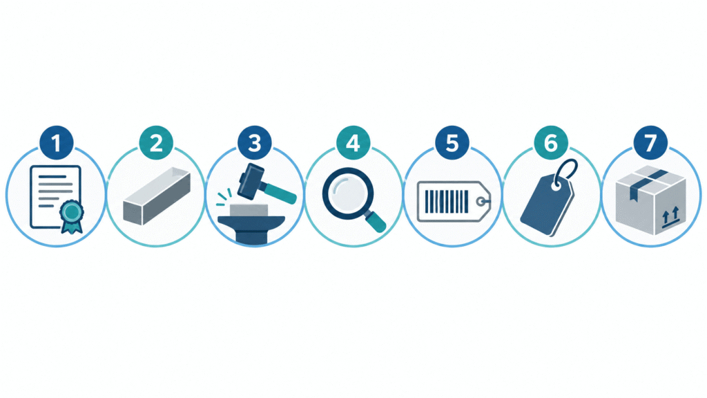 7-point checklist for choosing a dental instruments manufacturer: certificates, steel, process, quality, traceability, OEM and terms
