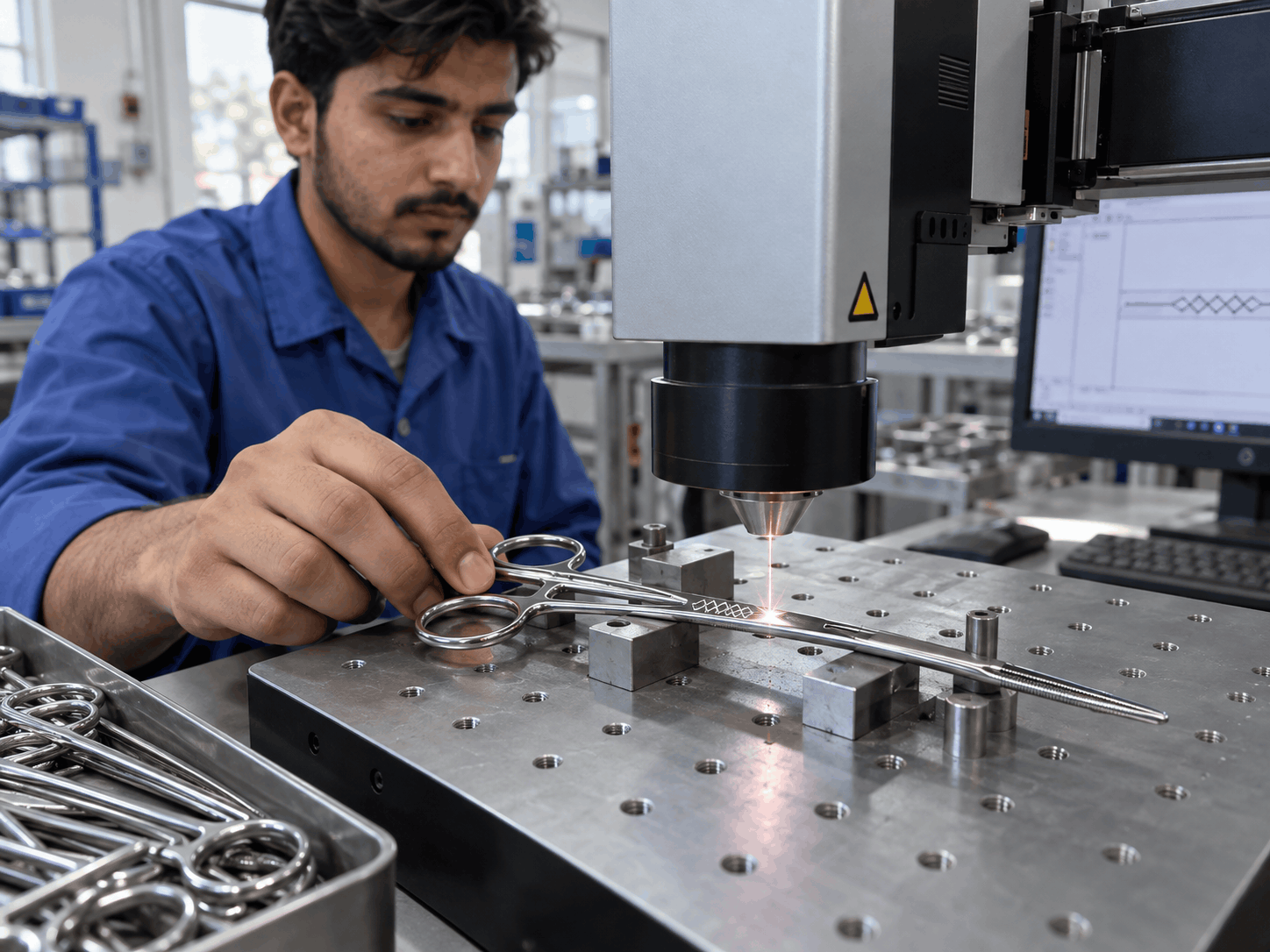 Laser marking on surgical instruments for traceability