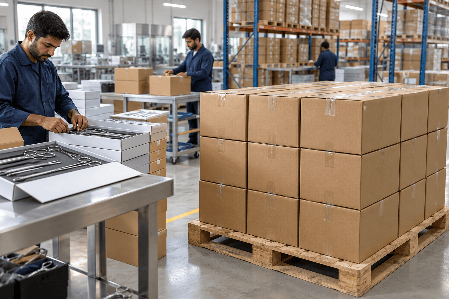 Surgical instruments distributors export packing ready for worldwide shipment