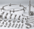 Bookwalter surgical retractor set with ring, table post and stainless steel blades